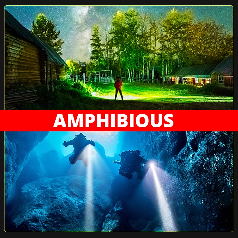 

IP68 Waterproof LED Scuba LED Diving Flashlight 5L2 5UV Flash Light Lantern Torch 200M Underwater Purple White Ultraviolet Light
