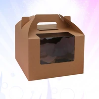10pcs 4 cavities paper cupcake box portable dessert containers bakery cake carriers for home dessert shop kraft