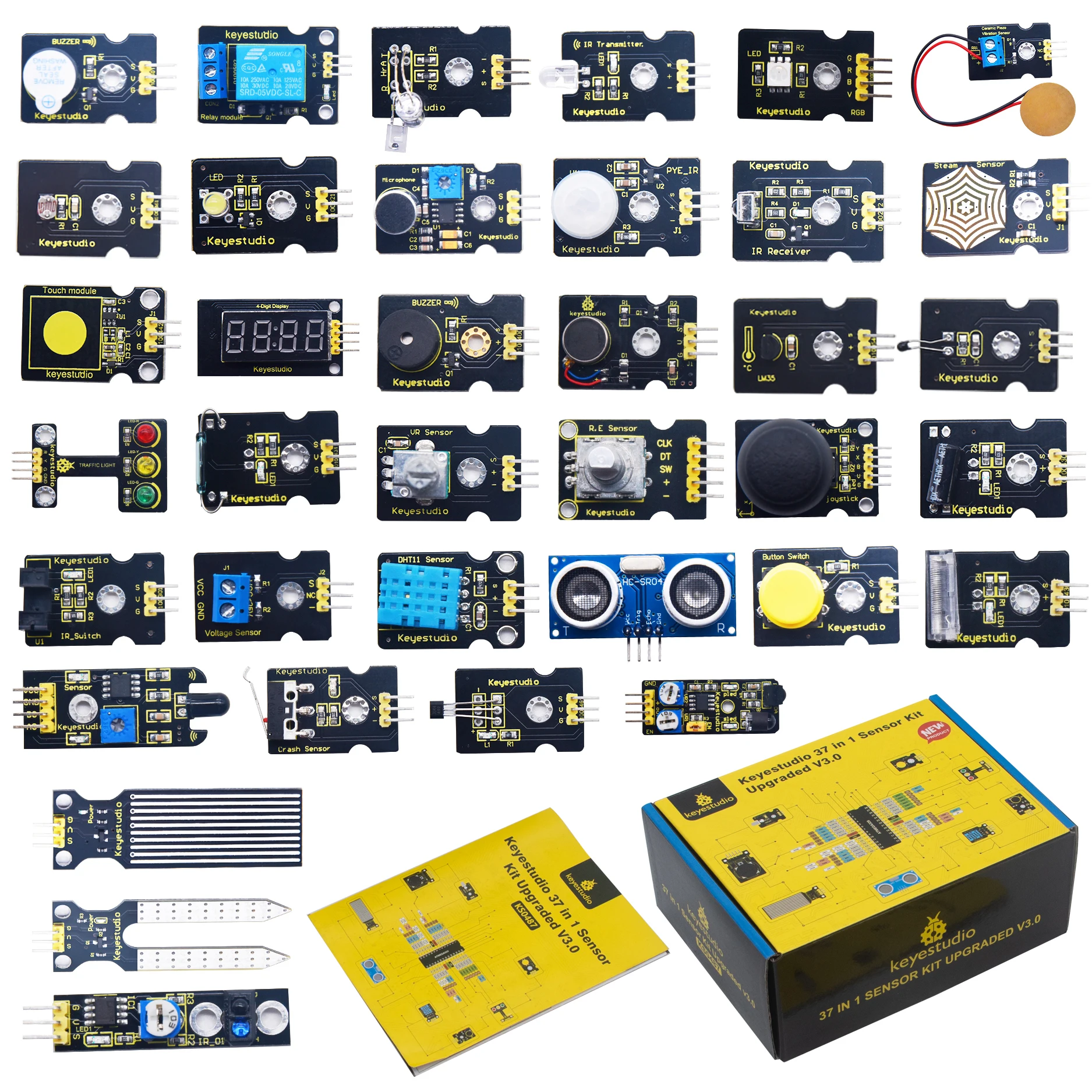 ShenZhenMaker Keyestudio 37 в 1 набор датчиков обновление V3.0 + Подарочная коробка для Arduino