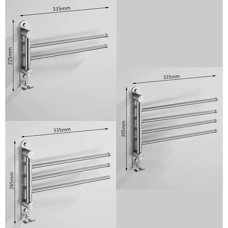 Поворотная вешалка для полотенец ROVOGO SUS 304 из нержавеющей стали настенное