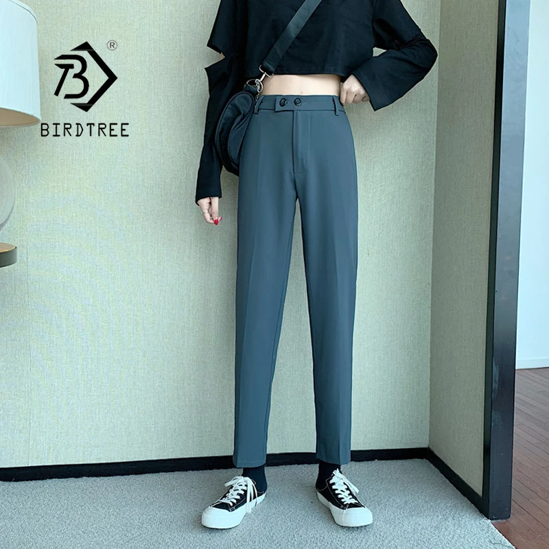 Брюки женские длинные на пуговицах с завышенной талией | Женская одежда