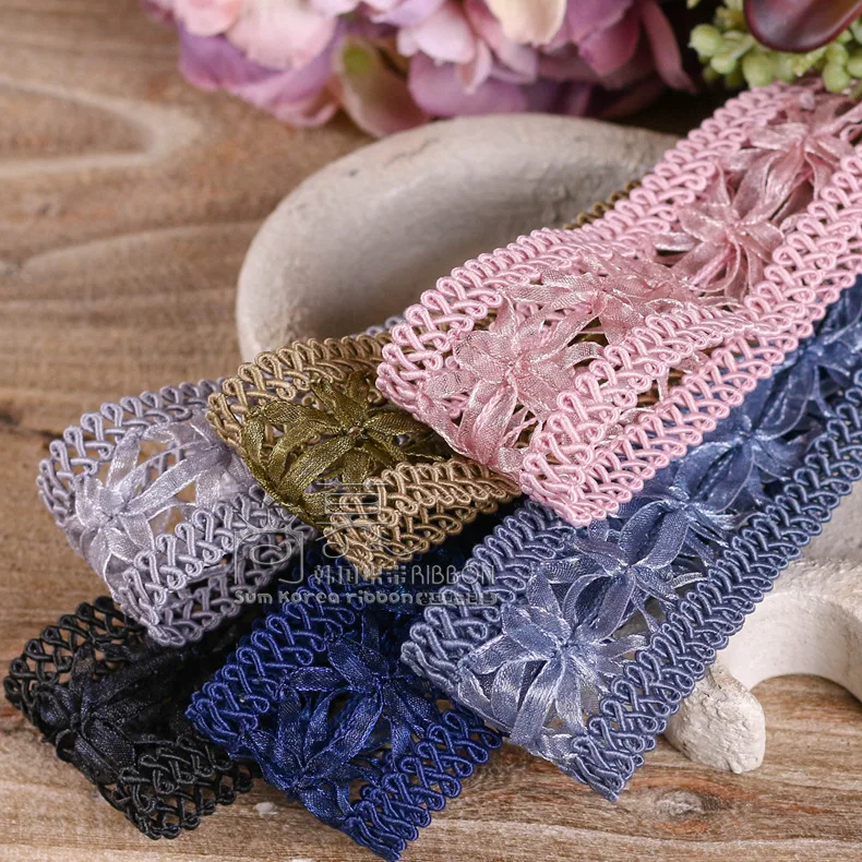 

100yards 35mm 55mm braid organza sheer ribbon for garment accessories hair bow diy handcraft supplies bouquet flower packing