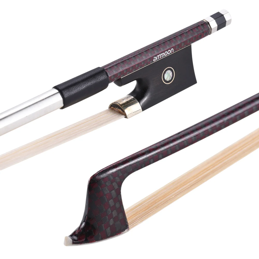 

ammoon Well Balanced 4/4 Violin Fiddle Bow Carbon Fiber Round Stick Exquisite Horsehair Ebony Frog