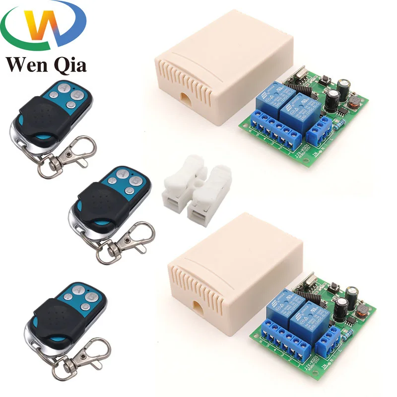 Wenqia AC 85 ~ 250 В 10A 2200 Вт 2CH 2 банды 433 МГц пульт дистанционного управления беспроводной