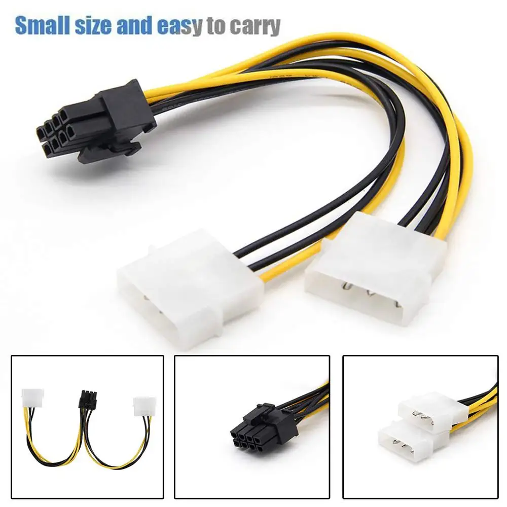 RU Быстрая доставка Новый 8Pin двойной Molex к 2 Serial ATA SATA Y сплиттер жесткий диск Кабель