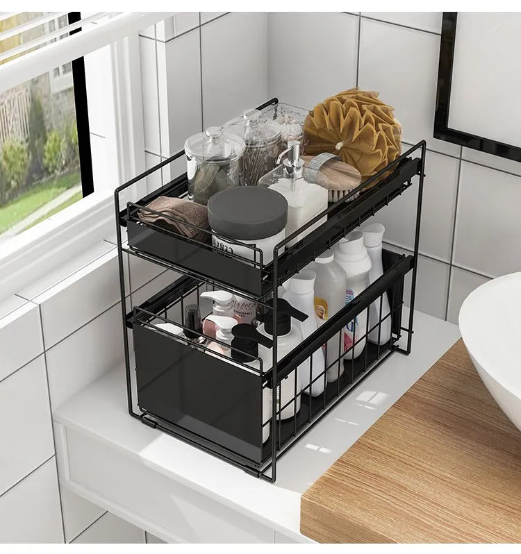 

Drawer Organizer Sliding Cabinet Basket Pull Out Kitchen Organizer Drawer Countertop Pantry Under The Sink Desktop Storage