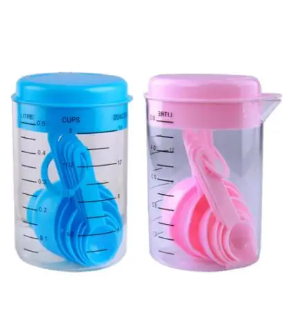 7 шт./компл. из Пластик мерные чашки и мерная ложка Чай Кофе Кухня посуда выпечки