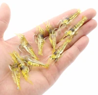 10pcs isca artificial soft shrimp lure worm for fishing bait 1 3g5cm hook sharp crankbait lures silicone shone prawn bait pesca