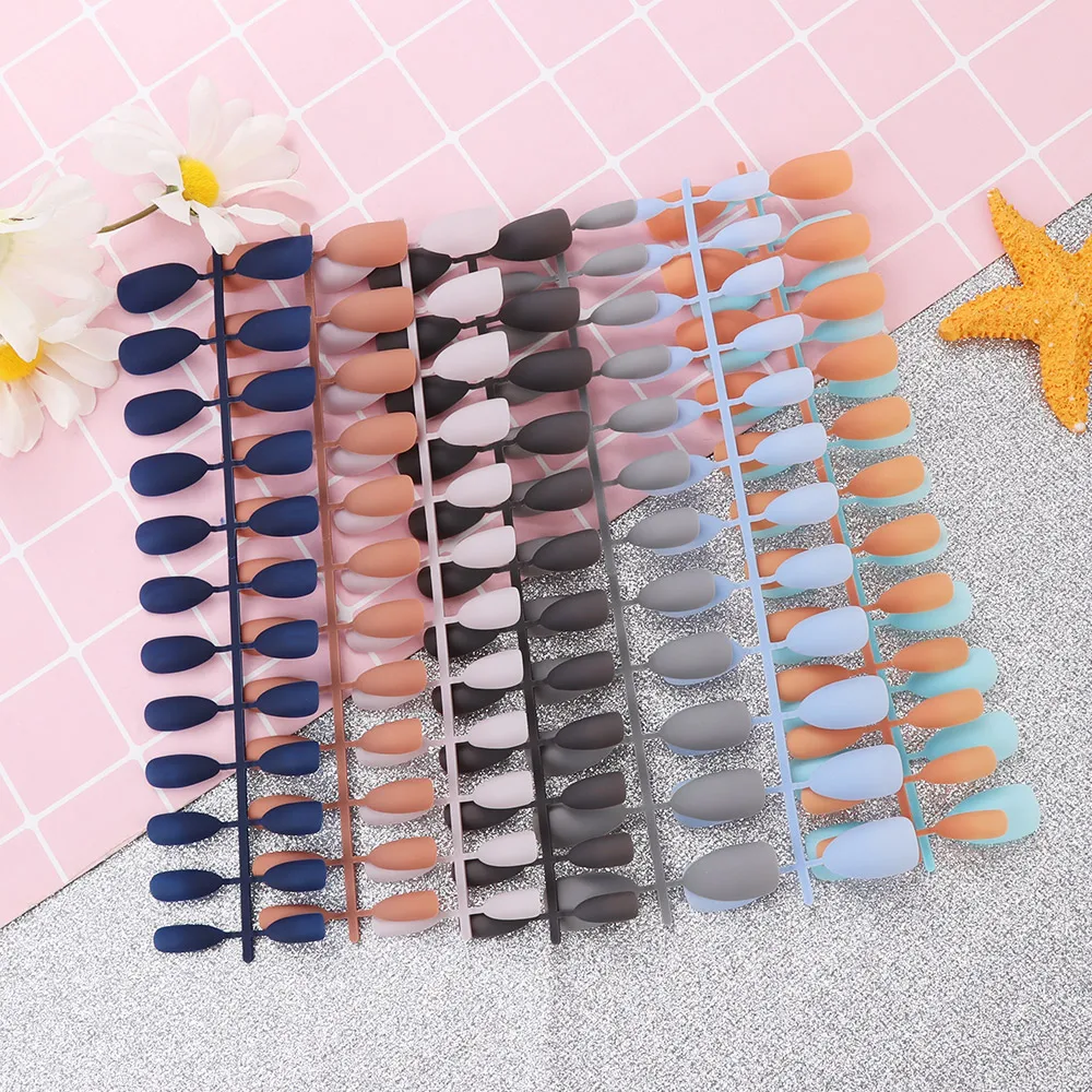 24 шт./лист накладные матовые накладки искусственный чип аксессуары для