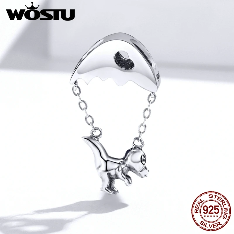 Бусины подвески в виде маленького динозавра из серебра 925 пробы для