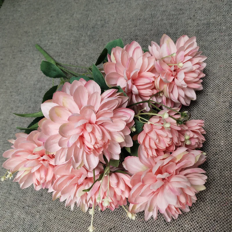 49 см 9 головок искусственные цветы Георгии украшение для дома свадебная