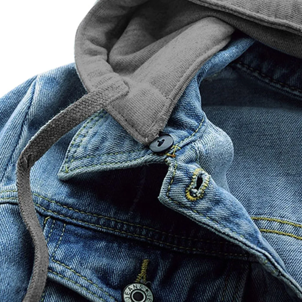 Джинсовая куртка женские толстовки на пуговицах джинсовая Съемная шапка Дамская