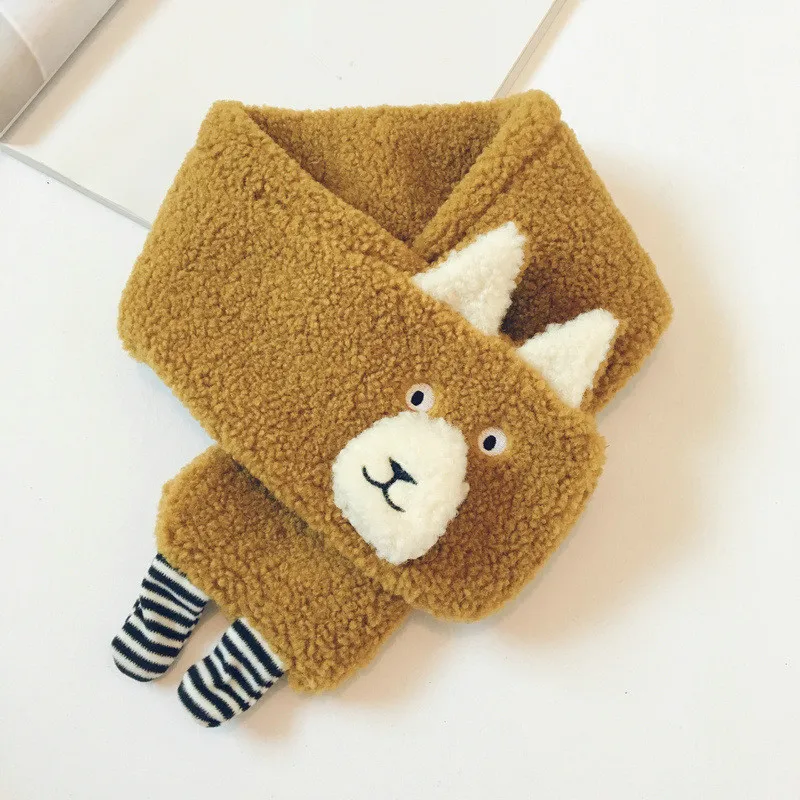 Осень зима 2019 Детский шарф с мультяшным рисунком модный однотонный кольцо в