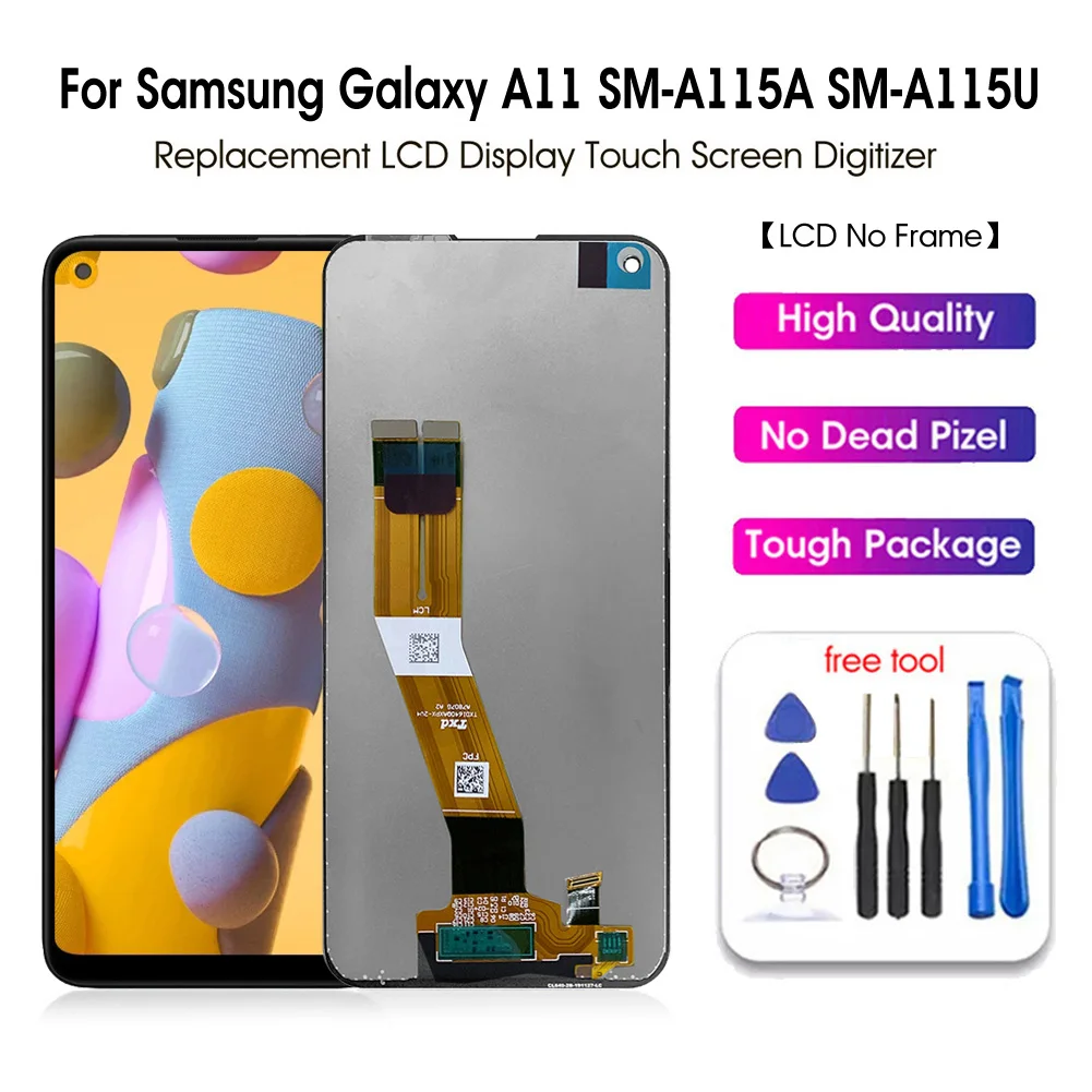 

100% Brand New Lcd Display For Samsung Galaxy Replacement A11 Sm-a115a Sm-a115u Lcd Touch Screen Digitizer Frame With Free Tool