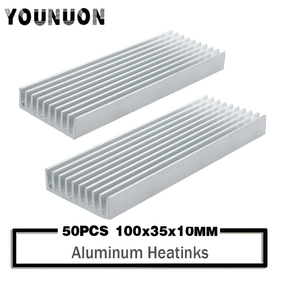 50 шт. алюминиевый радиатор для светодисветодиодный 100 х35х10 мм|Кулеры и системы