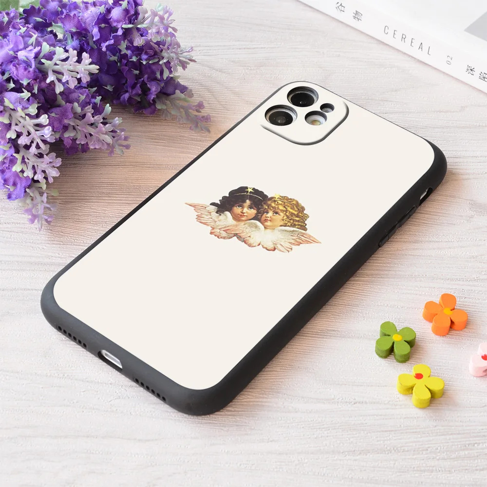 

For iPhone Fiorucci Cherubs Print Soft Matt Apple Case