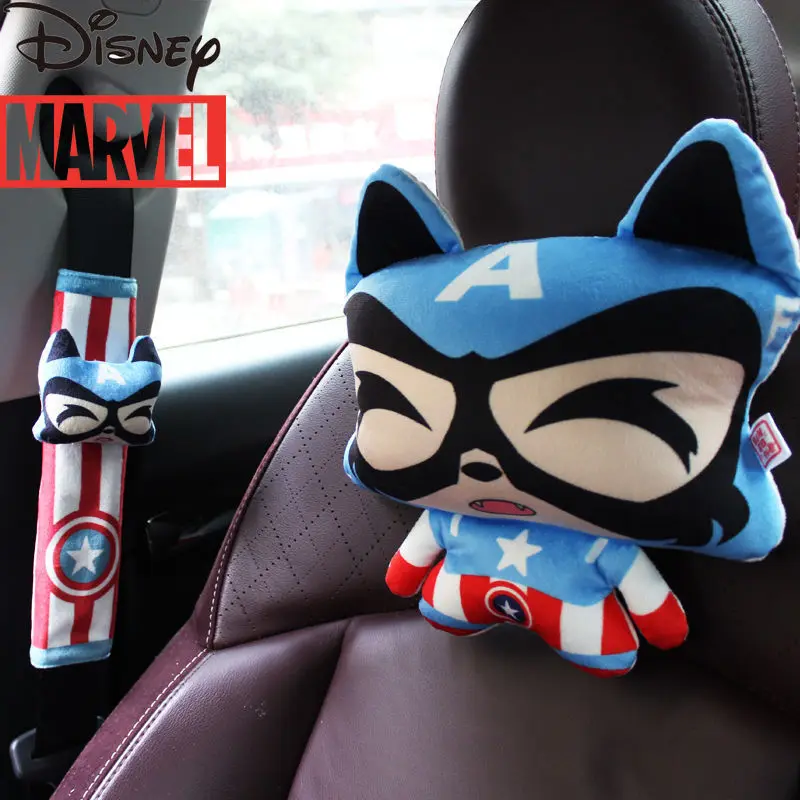 

Креативный мультяшный чехол на ремень безопасности автомобиля с героями Диснея Marvel Мстители Капитан Америка Железный человек плюшевый мил...