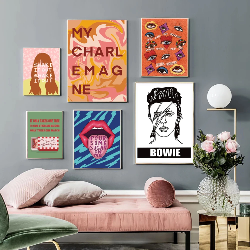 Современная королевская абстрактная картина губы глаза печать Цитата постер