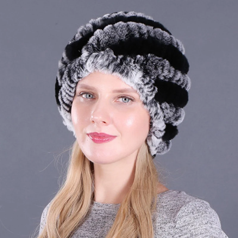 2022 уличная зимняя хорошая эластичная шапка из кроличьего меха женская вязаная