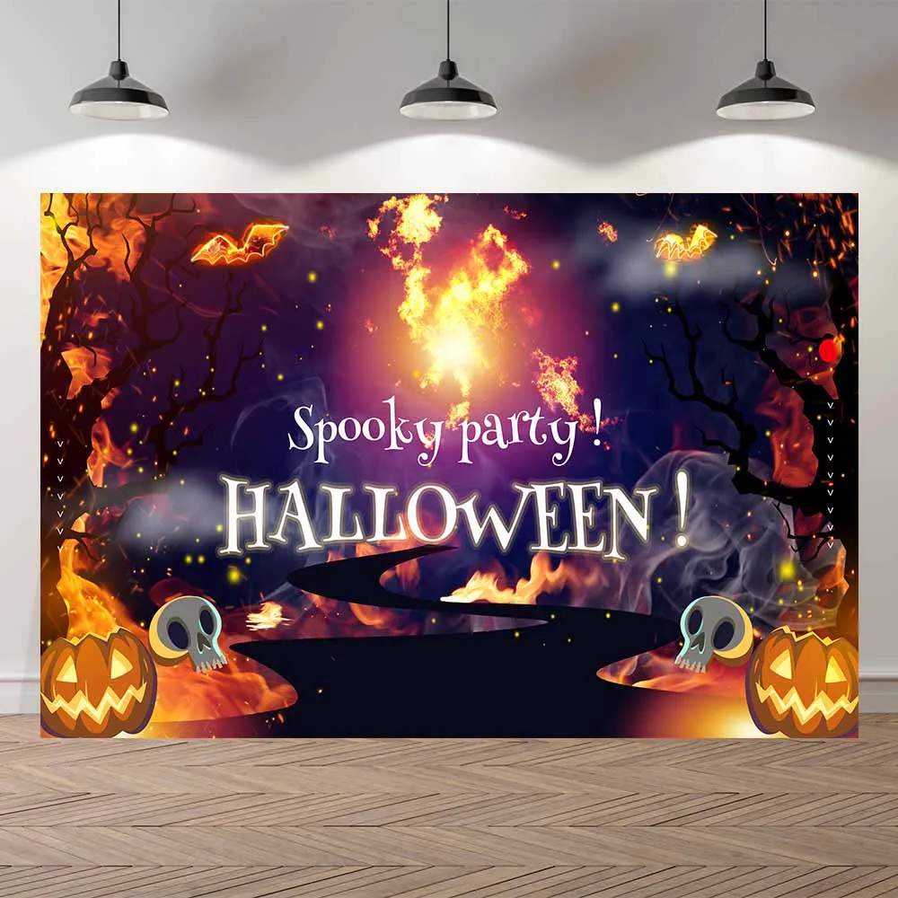 Seekpro фон для фотосъемки с изображением счастливая на Хэллоуин вечеринку страшный ночной призрак огненной