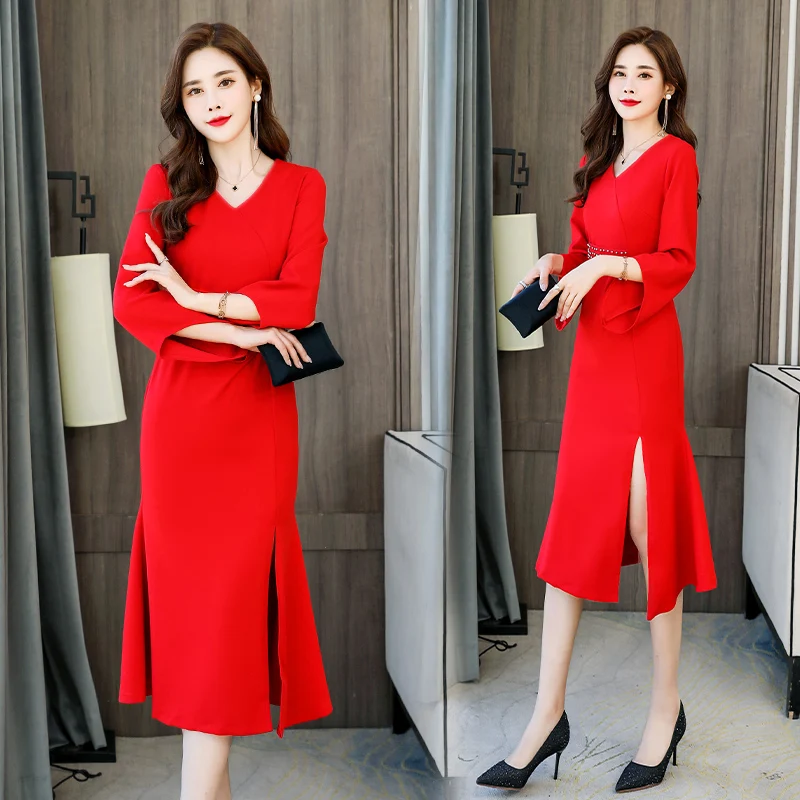 Элегантное женское платье с русалочкой 2021 новые винтажные вечерние длинным