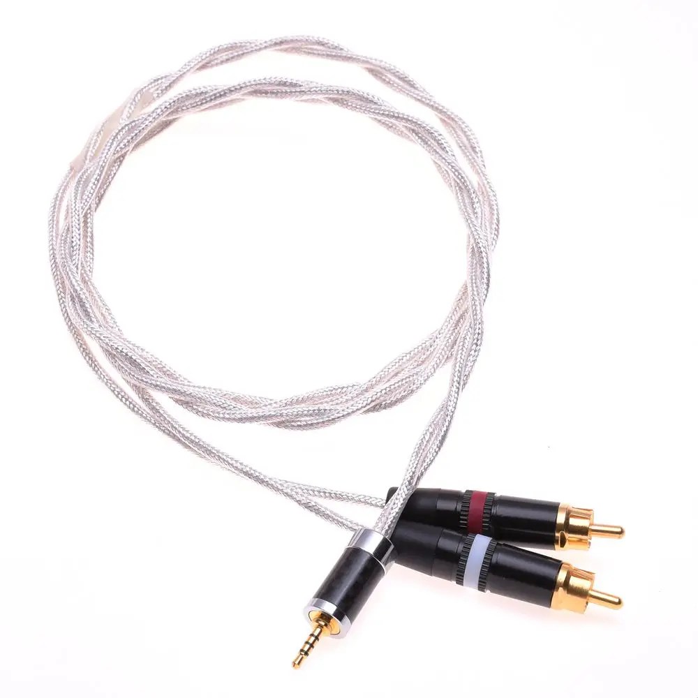 2.5mm TRRS to Dual RCA Male Balanced Audio Cable Silver Plated Shield Cable Compatible for Astell&Kern AK240 AK380 DP-X1FIIO