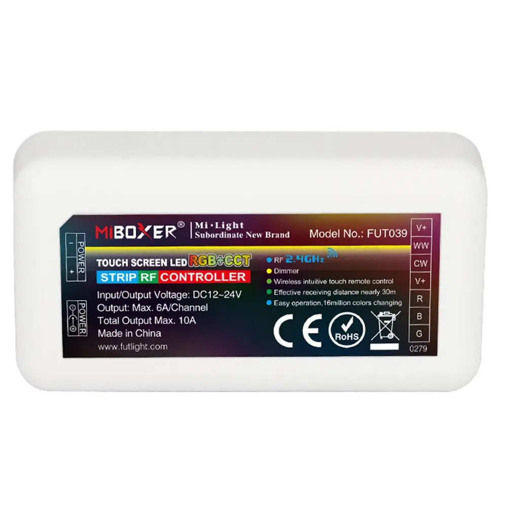 FUT039 MiBoxer RGBCCT Светодиодные ленты Управление DC12 24V Поддержка 4 зоны 2 г RF