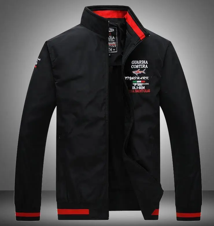 Высокое качество Весна Осень для мужчин Slim Fit shark мужчин s куртки M-4XL парка Повседневная брендовая одежда Eden верхняя одежда новейшая кукла с акулой - Цвет: 15301 Black