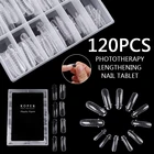 Формы для гель-лака для ногтей, 120 шт., наклейки для ногтей, искусственные ногти, многоразовые Типсы для УФ-наращивания, клипсы, Прозрачная форма полного покрытия