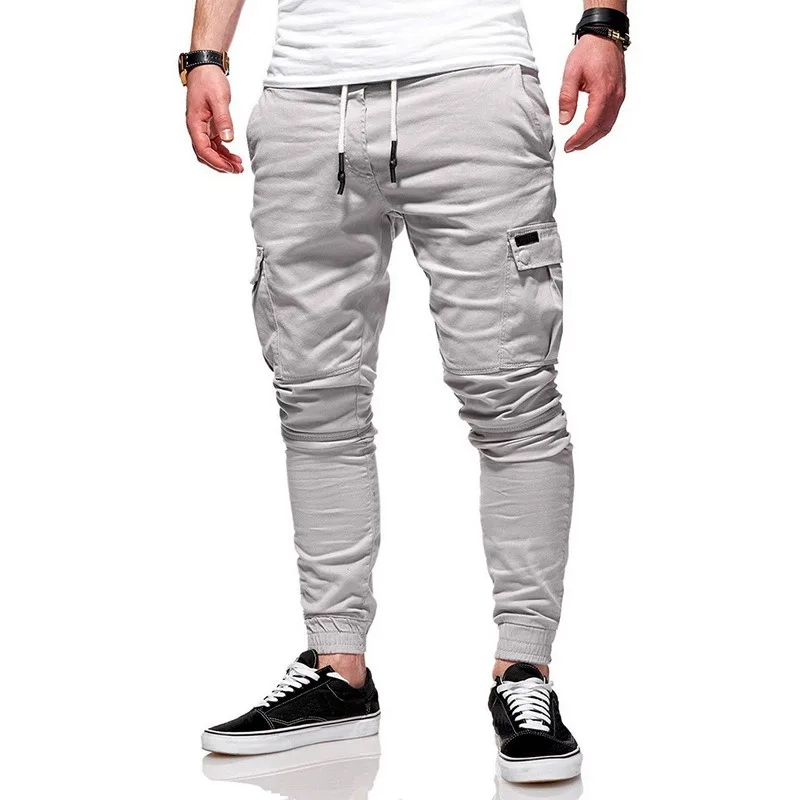 

Men Pants Thin Fashion Casual Jogger Pants 2020 Streetwear Cargo Pants Men's Multi-pockets Trousers Fitness Gyms Sweatpants Mens