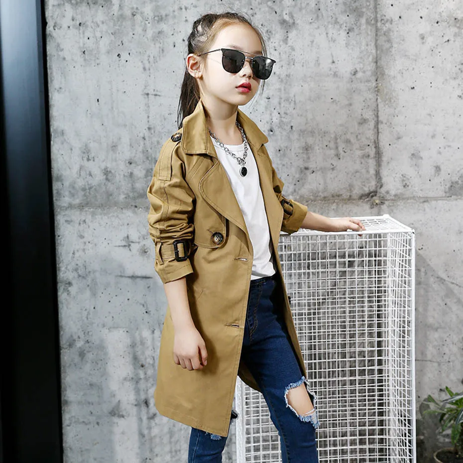 Куртка детская однотонная с отложным воротником на возраст 6-14 лет | Детская