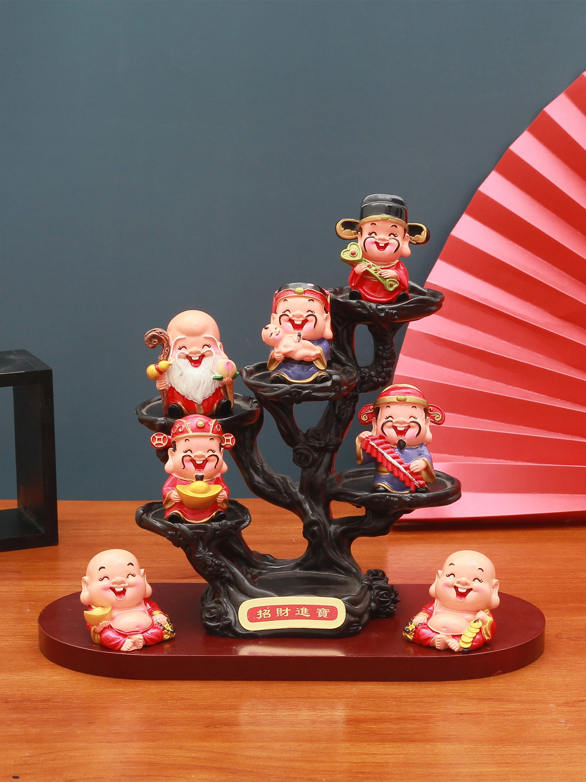 New Chinese Five Gods of Wealth Lucky Office Shop Home Living Room Decoration Creative Wedding Relocation and Opening Ornaments | Дом и сад