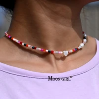 natural shell beads woman choker freshwater pearl necklace fashion jewelry boho stainless steel streetwear colorful accessories