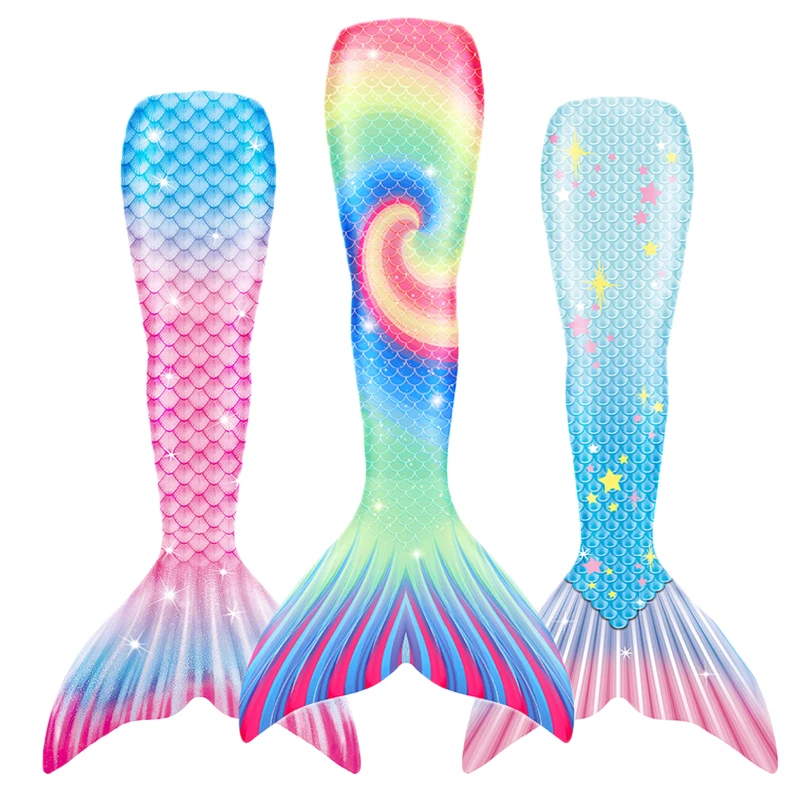 Для взрослых и детей купальник с хвостом Русалочки маскарадный костюм рисунком