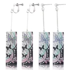 RJ аниме демон убийца серьги в виде лезвия женские клипсы для ушей с камадо Tanjirou кохау Shinobu Бабочка Акриловые пластины Подвеска, ювелирное изделие, подарок