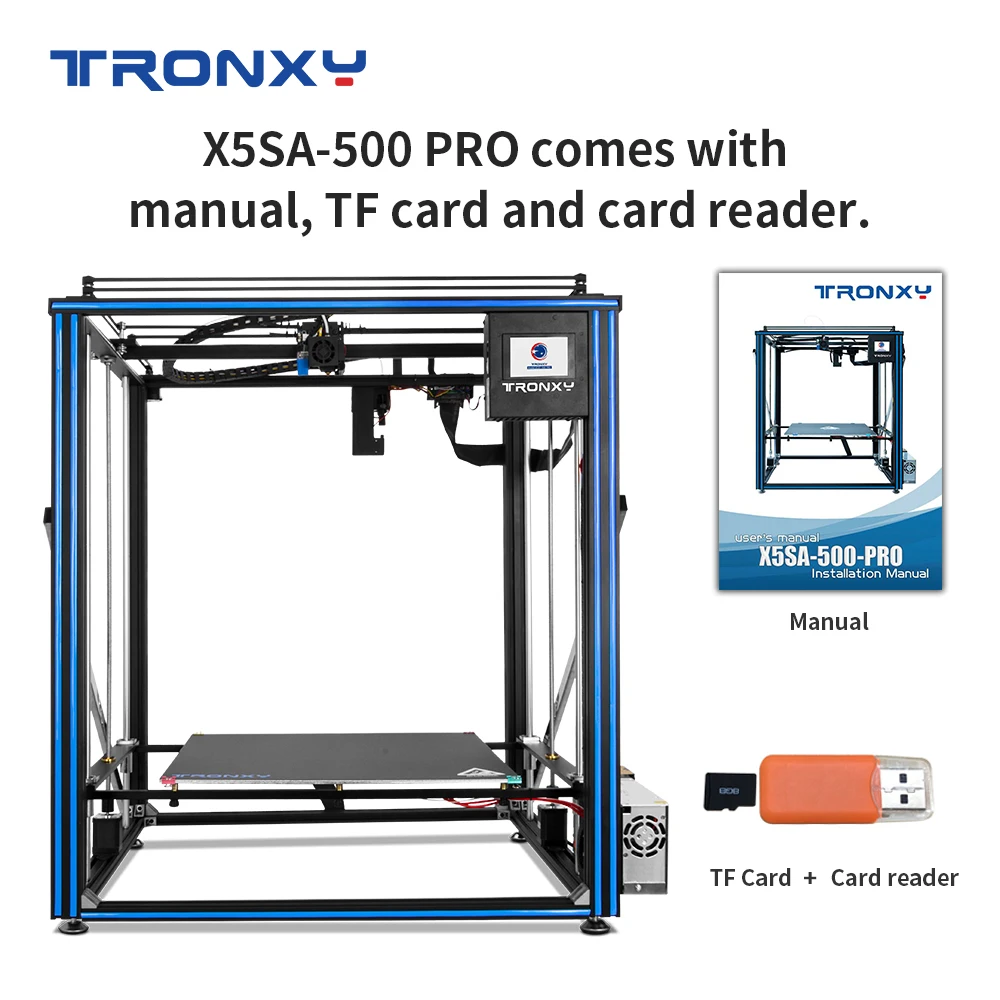 Модернизированный 3D принтер Tronxy X5SA-500 Pro линейная направляющая Полноцветный