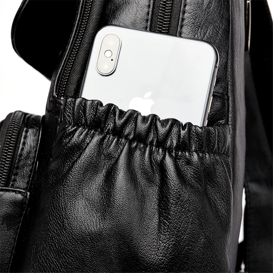 2019 популярный женский кожаный рюкзак LONOOLISA Женский дорожный школьные сумки для