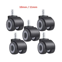 5 pcslot 2 inch 10mm11mm tpr mute double caster furniture circlip pulley office chair universal wheel source factory