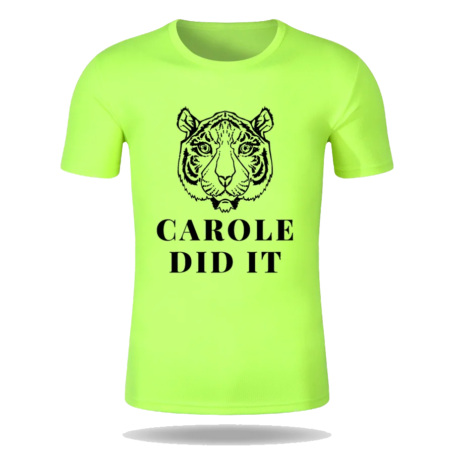 

Summer Funny Anime Unisex Tiger King Carole Did It 2 Quick Dry T-shirt 100% Polyester Couple Style Fashion Jogging T Shirt