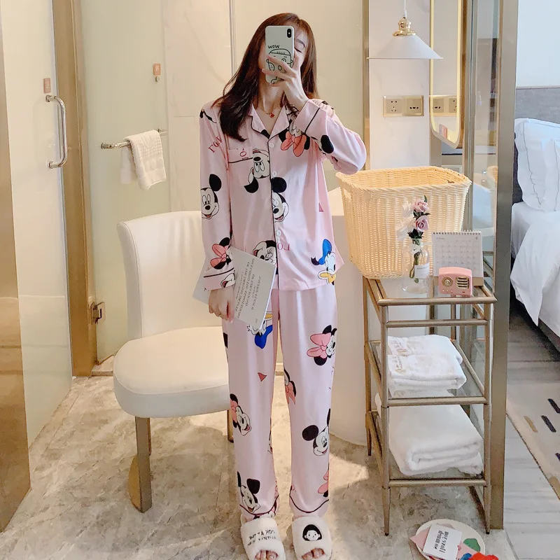 Disney с изображением Микки Мауса на весну и осень длинными рукавами пижамные