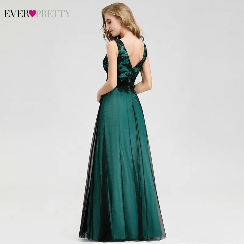 Элегантные темно-зеленые платья подружки невесты Ever Pretty A-Line с v-образным вырезом без рукавов сексуальные платья для свадебной вечеринки Sukienka Wesele