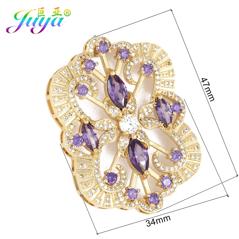 Juya DIY аксессуары поставки кубического циркония плавающий секторный соединитель подвески для женщин натуральные камни жемчуг Изготовление ювелирных изделий