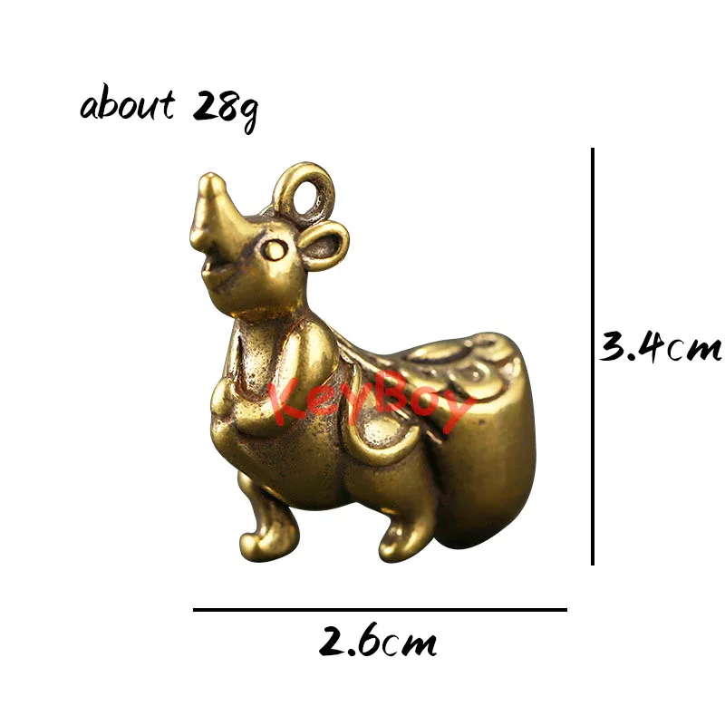 Ретро Медные Брелоки для ключей Feng Shui mouse Висячие ювелирные изделия из латуни
