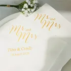 Салфетка для свадебной вечеринки Mr Mrs на заказ, бумажная салфетка с цветным принтом, аксессуары для вечеринки из белой бумаги, персонализированные подарочные подарки на свадьбу