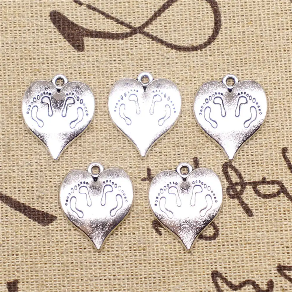 

Подвески для изготовления ювелирных изделий, 10 шт., 21x17 мм, подвески в виде сердца из персика в античном серебряном цвете