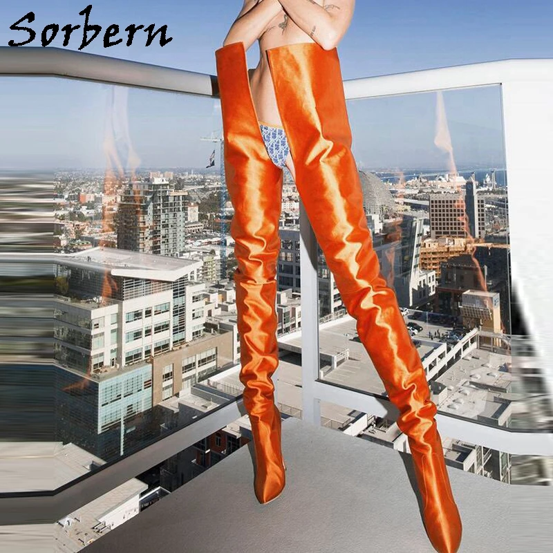 Sorbern Custom Extreme Long Boots Waist High Crotch Thigh High Boots Over The Knee High Heel Stilettos Pointed Toe Shoes