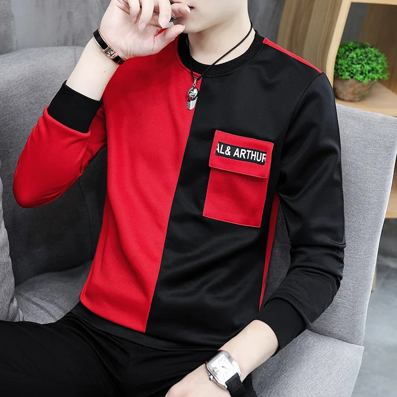 

Мужские толстовки ZHIJING, хлопковые толстовки с капюшоном, весна-осень 2020, Тонкий Повседневный Молодежный пуловер в Корейском стиле, мужские т...