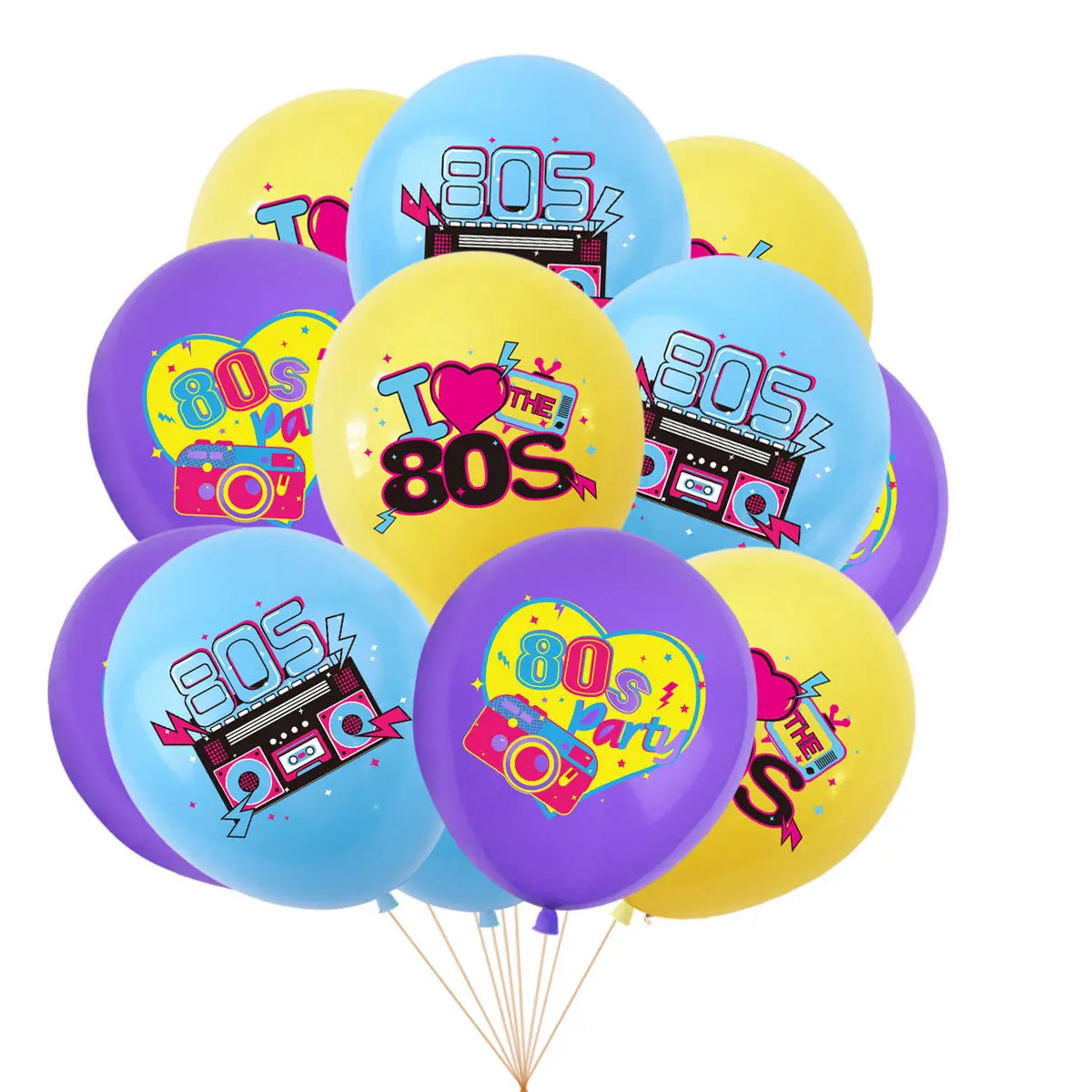 15 шт. латексные воздушные шары в стиле I Love 80s | Дом и сад