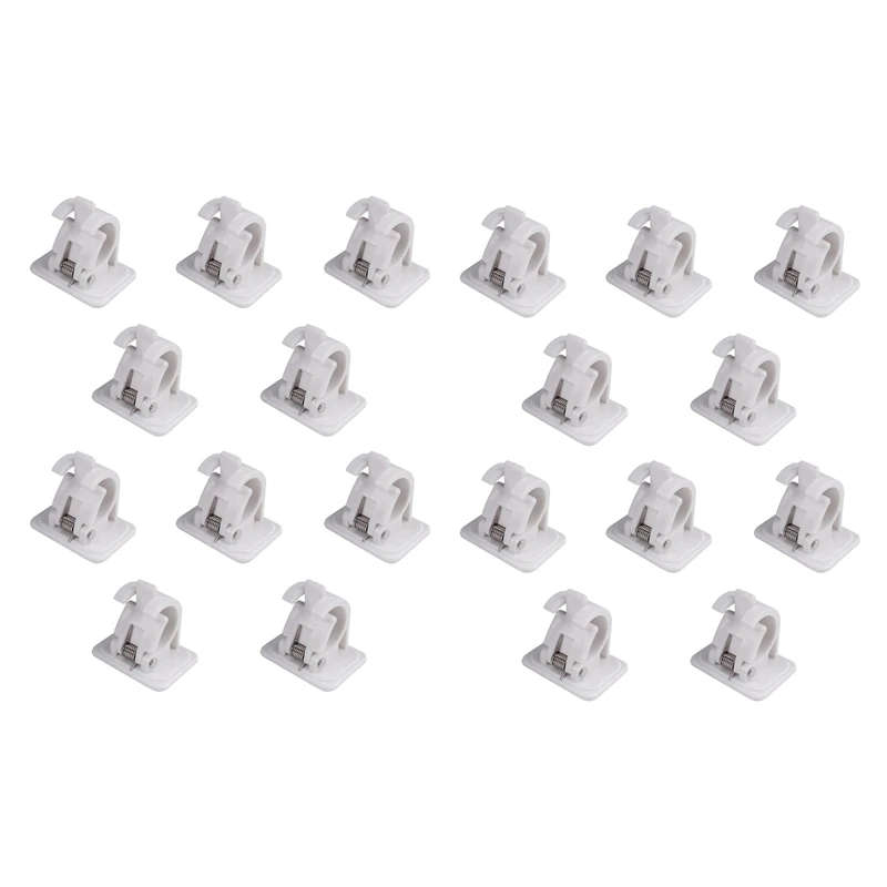 

20 PCS Self Adhesive Hooks Rod Bracket Towel Curtain Bracket Drapery Pole Hanging Rod Clip Wall Hooks