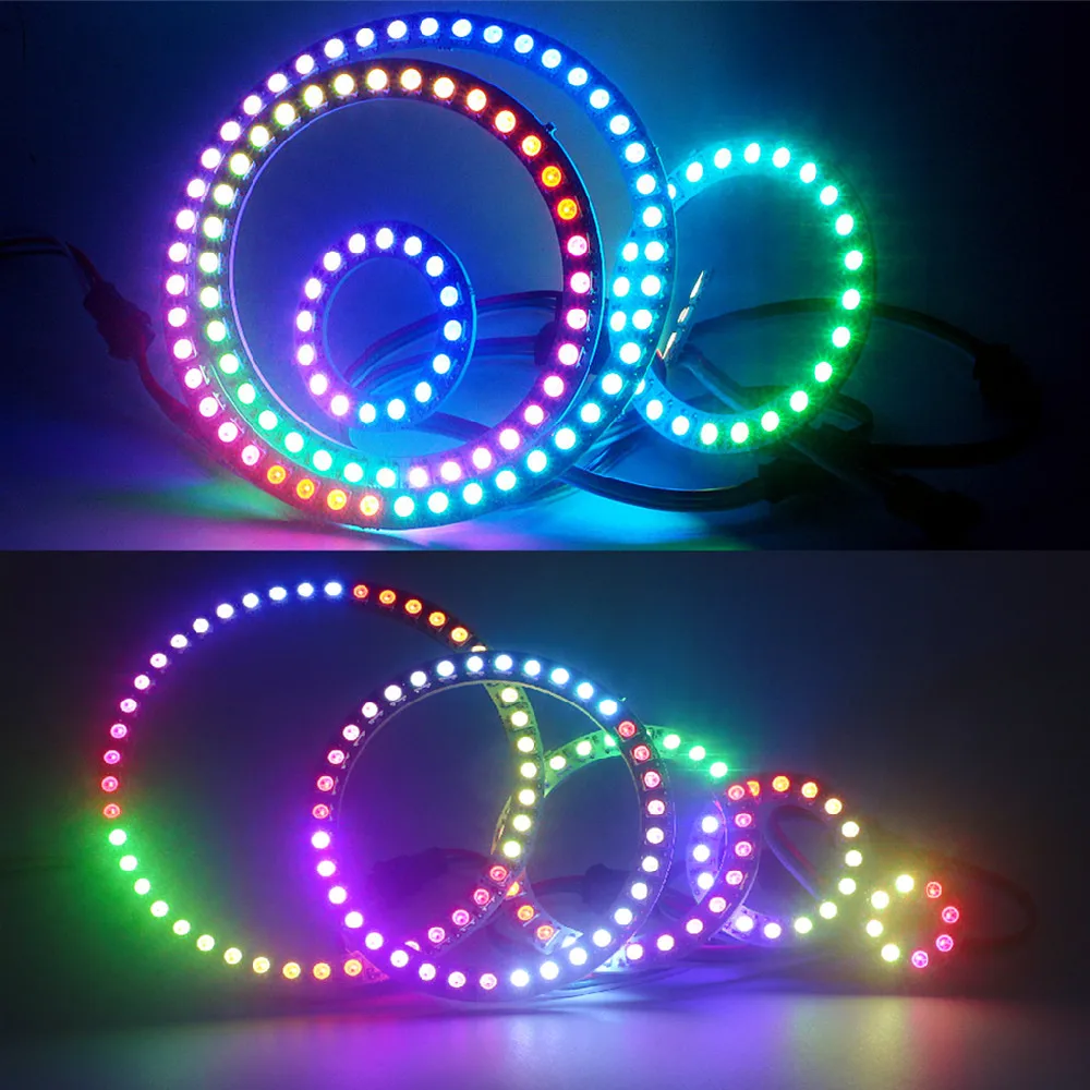 WS2812 пиксельное светодиодное кольцо 5050 RGB WS2812B IC встроенный индивидуально